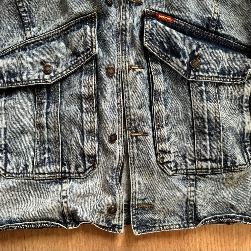 Vintage Jordache Y2K 80s 90s Stone Acid Washed Oversized Denim Jacket Medium M - Picture 2 of 4
